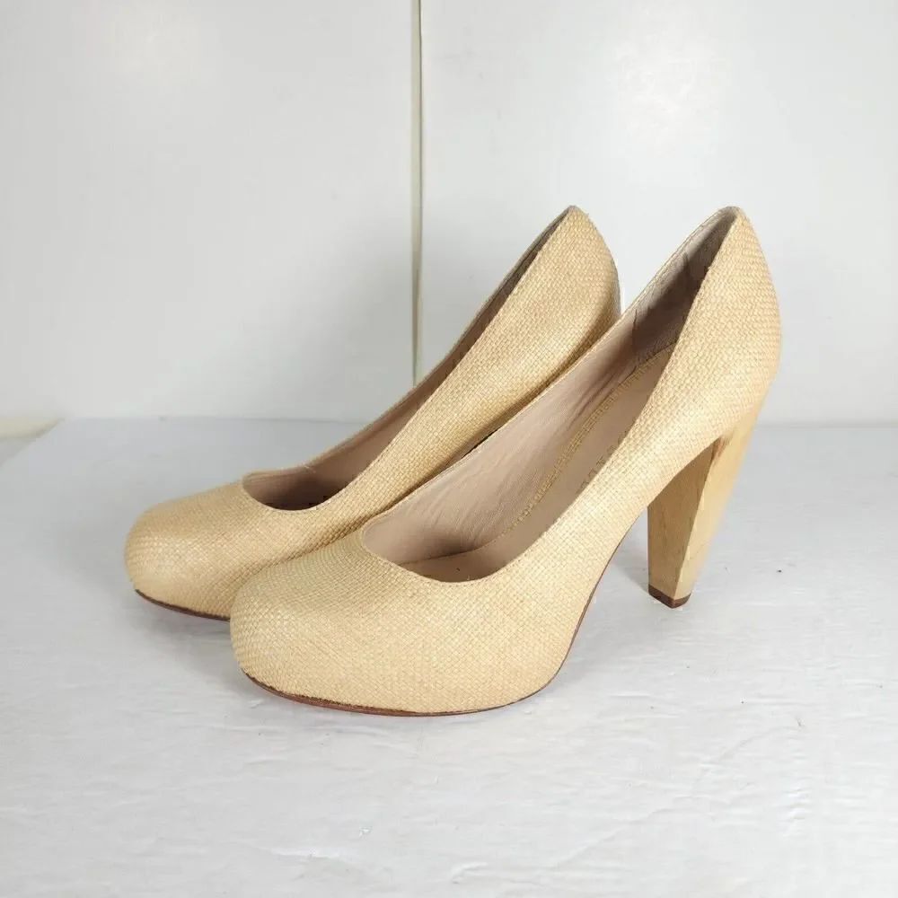 Loeffler Randall Women's Esther US 7,5 B Raffia Pumps Heels Shoes